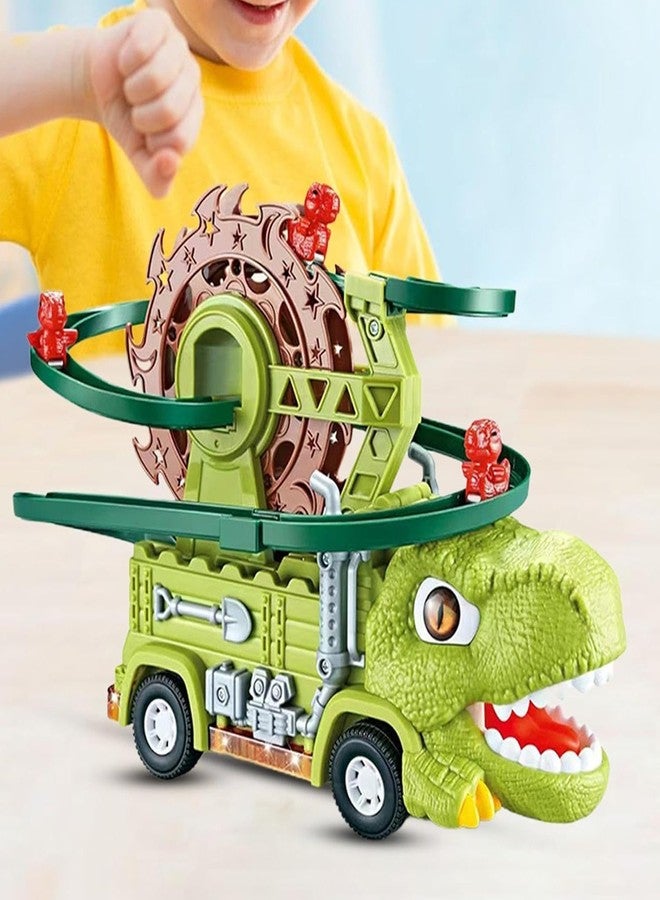 SKYBUCKET Dinosaur tracklaysetlectric Climbing Truck toyith Slide, Lights Music - Image 3